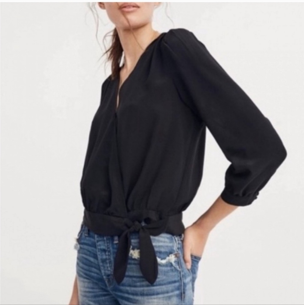 Madewell silk wrap blouse